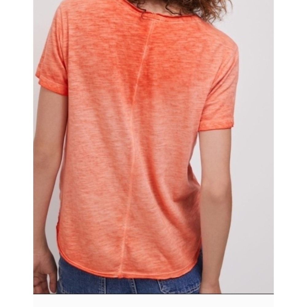 Maeve Anthropologie‎ Coral Slub V-Neck T-Shirt Size Small NWT 57192577 - Picture 2 of 7